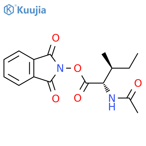 1,3-dioxo-2,3-dihydro-1H-isoindol-2-yl (2S,3S)-2-acetamido-3-methylpentanoate structure