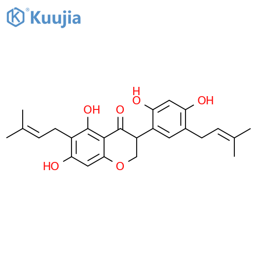 4H-1-Benzopyran-4-one,3-[2,4-dihydroxy-5-(3-methyl-2-buten-1-yl)phenyl]-2,3-dihydro-5,7-dihydroxy-6-(3-methyl-2-buten-1-yl)- structure