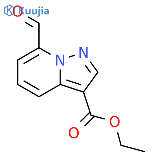 Pyrazolo[1,5-a]pyridine-3-carboxylic acid, 7-formyl-, ethyl ester structure