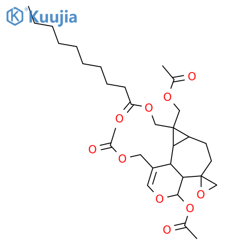 2,3:10,14-Diepoxy-2,3-seco-3-aromadendrene-2,12,13,15-tetrol; (2α,10β)-form, 13-Decanoyl, 2,12,15-tri-Ac structure
