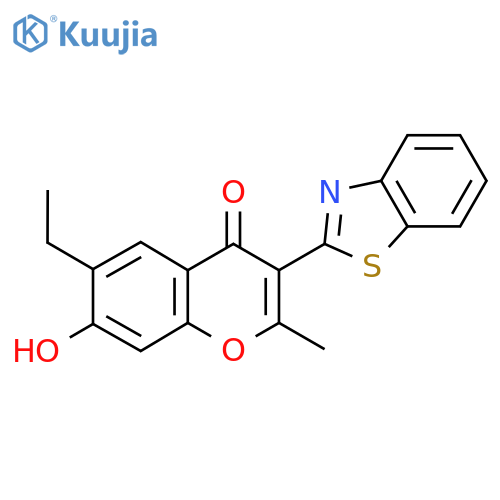 3-(1,3-benzothiazol-2-yl)-6-ethyl-7-hydroxy-2-methyl-4H-chromen-4-one structure