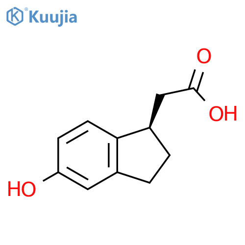 2-[(1R)-5-hydroxy-2,3-dihydro-1H-inden-1-yl]acetic acid structure