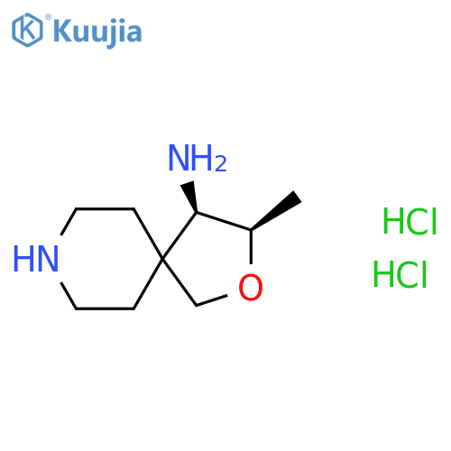 (3R,4R)-3-Methyl-2-oxa-8-azaspiro[4.5]decan-4-amine dihydrochloride structure