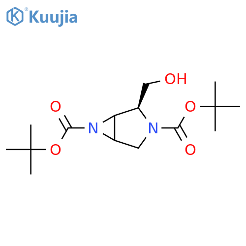 3,6-di-tert-butyl (2S)-2-(hydroxymethyl)-3,6-diazabicyclo[3.1.0]hexane-3,6-dicarboxylate structure