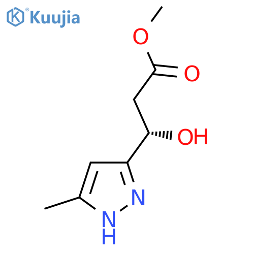 methyl (3S)-3-hydroxy-3-(5-methyl-1H-pyrazol-3-yl)propanoate structure