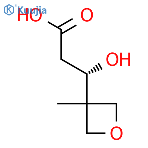 (3S)-3-hydroxy-3-(3-methyloxetan-3-yl)propanoic acid structure