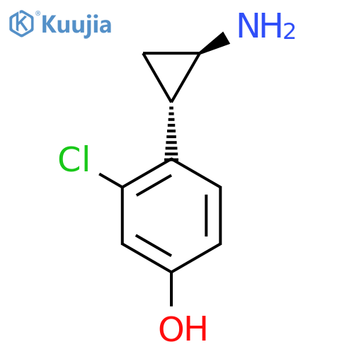 rac-4-(1R,2S)-2-aminocyclopropyl-3-chlorophenol structure