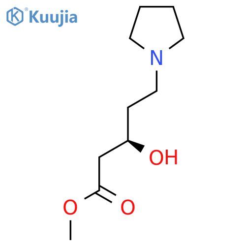 methyl (3R)-3-hydroxy-5-(pyrrolidin-1-yl)pentanoate structure