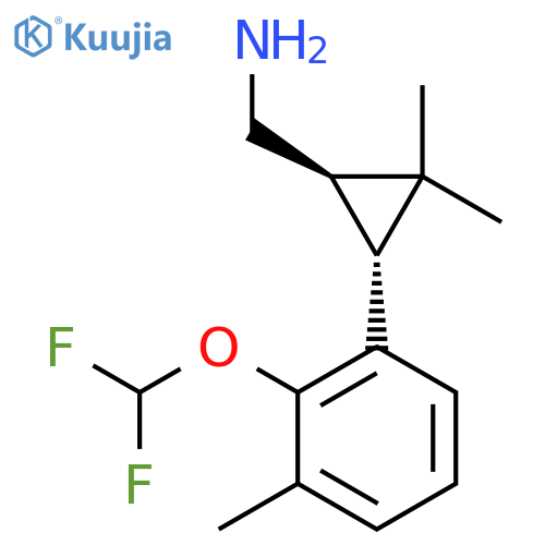 rac-(1R,3R)-3-2-(difluoromethoxy)-3-methylphenyl-2,2-dimethylcyclopropylmethanamine structure