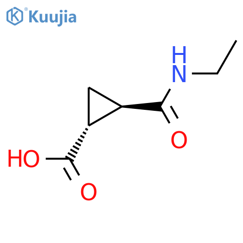 rac-(1R,2R)-2-(ethylcarbamoyl)cyclopropane-1-carboxylic acid structure