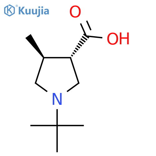 1-tert-butyl-4-methylpyrrolidine-3-carboxylic acid structure