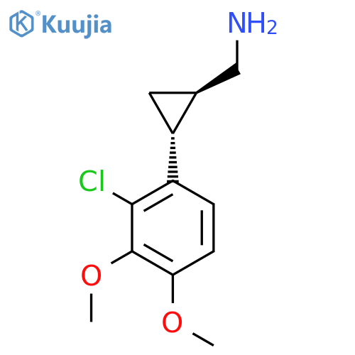 rac-(1R,2R)-2-(2-chloro-3,4-dimethoxyphenyl)cyclopropylmethanamine structure