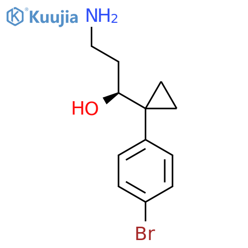 (1S)-3-amino-1-1-(4-bromophenyl)cyclopropylpropan-1-ol structure