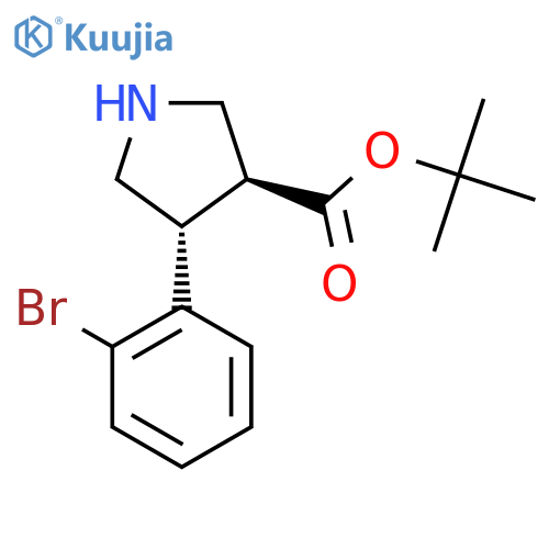 rac-tert-butyl (3R,4S)-4-(2-bromophenyl)pyrrolidine-3-carboxylate structure