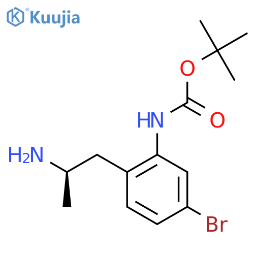 tert-butyl N-{2-(2R)-2-aminopropyl-5-bromophenyl}carbamate structure