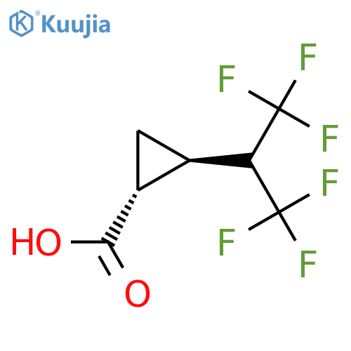rac-(1R,2R)-2-(1,1,1,3,3,3-hexafluoropropan-2-yl)cyclopropane-1-carboxylic acid structure