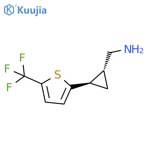 rac-(1R,2R)-2-5-(trifluoromethyl)thiophen-2-ylcyclopropylmethanamine structure