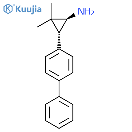 rac-(1R,3S)-2,2-dimethyl-3-(4-phenylphenyl)cyclopropan-1-amine structure