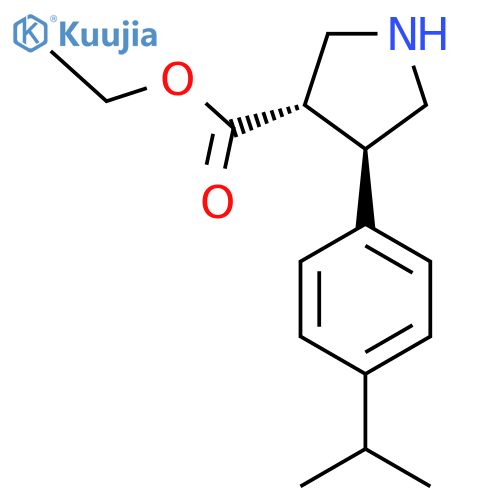 rac-ethyl (3R,4S)-4-4-(propan-2-yl)phenylpyrrolidine-3-carboxylate structure