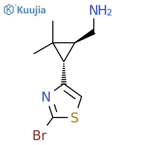 rac-(1R,3R)-3-(2-bromo-1,3-thiazol-4-yl)-2,2-dimethylcyclopropylmethanamine structure