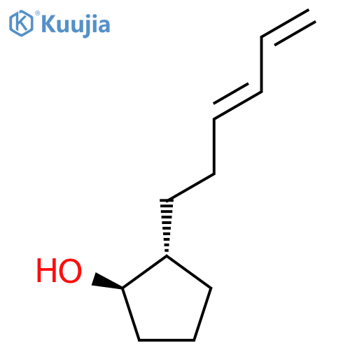 rac-(1R,2S)-2-(hexa-3,5-dien-1-yl)cyclopentan-1-ol structure