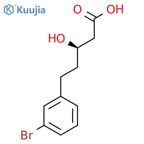 (3R)-5-(3-bromophenyl)-3-hydroxypentanoic acid structure