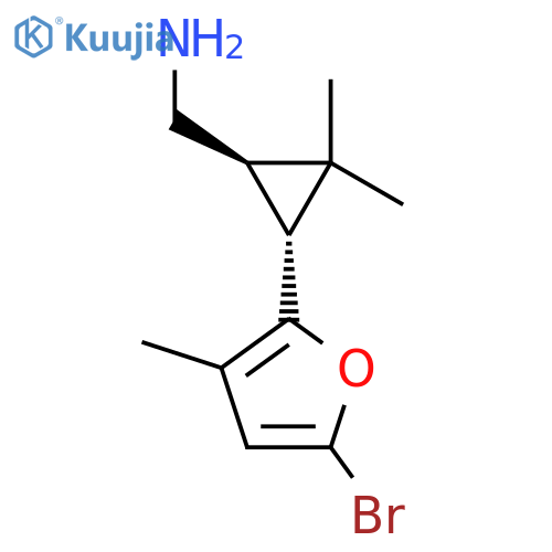 rac-(1R,3R)-3-(5-bromo-3-methylfuran-2-yl)-2,2-dimethylcyclopropylmethanamine structure