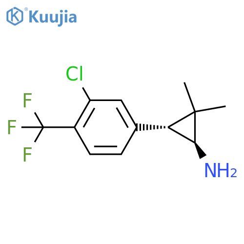 rac-(1R,3S)-3-3-chloro-4-(trifluoromethyl)phenyl-2,2-dimethylcyclopropan-1-amine structure
