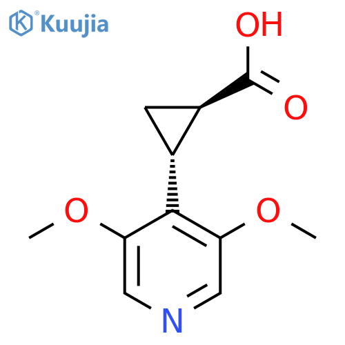 rac-(1R,2R)-2-(3,5-dimethoxypyridin-4-yl)cyclopropane-1-carboxylic acid structure