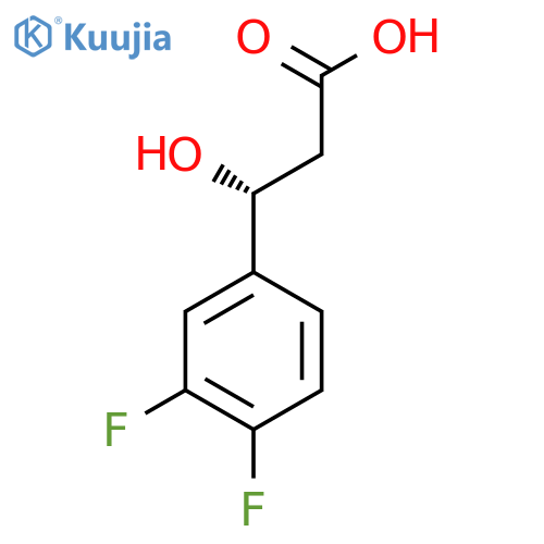 (3R)-3-(3,4-difluorophenyl)-3-hydroxypropanoic acid structure