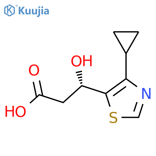 (3S)-3-(4-cyclopropyl-1,3-thiazol-5-yl)-3-hydroxypropanoic acid structure