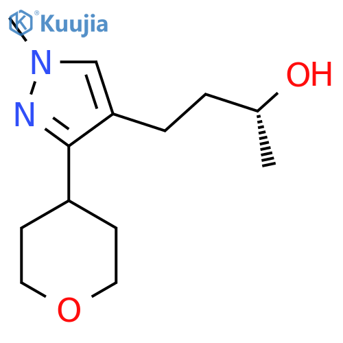 (2R)-4-1-methyl-3-(oxan-4-yl)-1H-pyrazol-4-ylbutan-2-ol structure