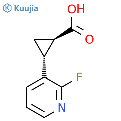 rac-(1R,2R)-2-(2-fluoropyridin-3-yl)cyclopropane-1-carboxylic acid structure