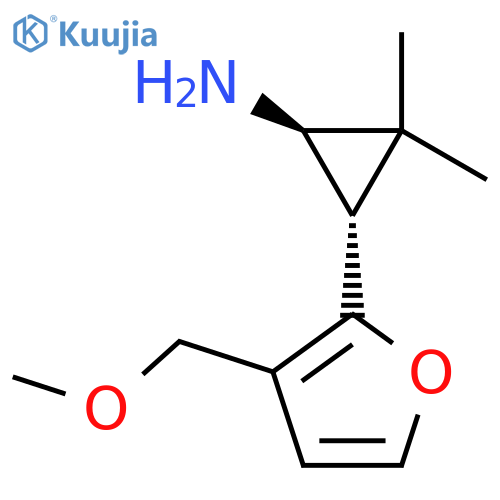 rac-(1R,3S)-3-3-(methoxymethyl)furan-2-yl-2,2-dimethylcyclopropan-1-amine structure