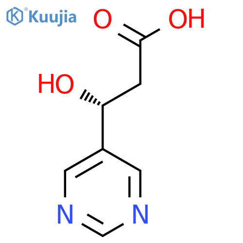 (3R)-3-hydroxy-3-(pyrimidin-5-yl)propanoic acid structure