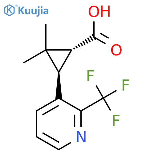 rac-(1R,3R)-2,2-dimethyl-3-2-(trifluoromethyl)pyridin-3-ylcyclopropane-1-carboxylic acid structure