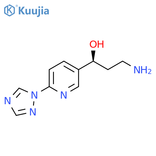 (1S)-3-amino-1-6-(1H-1,2,4-triazol-1-yl)pyridin-3-ylpropan-1-ol structure