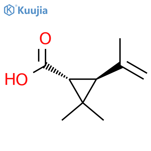 rac-(1R,3S)-2,2-dimethyl-3-(prop-1-en-2-yl)cyclopropane-1-carboxylic acid structure