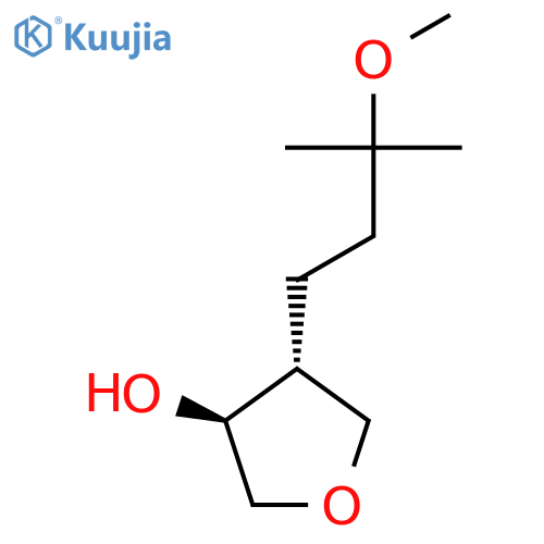 rac-(3R,4S)-4-(3-methoxy-3-methylbutyl)oxolan-3-ol structure