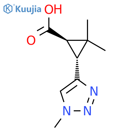 rac-(1R,3R)-2,2-dimethyl-3-(1-methyl-1H-1,2,3-triazol-4-yl)cyclopropane-1-carboxylic acid structure