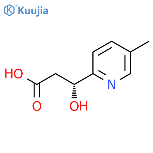 (3R)-3-hydroxy-3-(5-methylpyridin-2-yl)propanoic acid structure