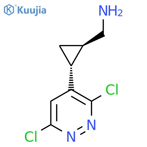 rac-(1R,2R)-2-(3,6-dichloropyridazin-4-yl)cyclopropylmethanamine structure
