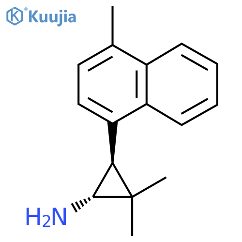 rac-(1R,3S)-2,2-dimethyl-3-(4-methylnaphthalen-1-yl)cyclopropan-1-amine structure