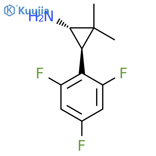 rac-(1R,3R)-2,2-dimethyl-3-(2,4,6-trifluorophenyl)cyclopropan-1-amine structure