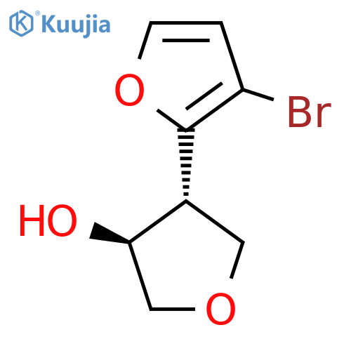 rac-(3R,4S)-4-(3-bromofuran-2-yl)oxolan-3-ol structure