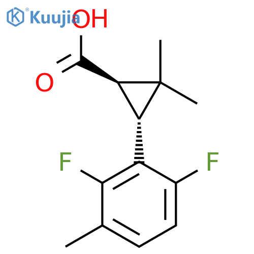 rac-(1R,3R)-3-(2,6-difluoro-3-methylphenyl)-2,2-dimethylcyclopropane-1-carboxylic acid structure