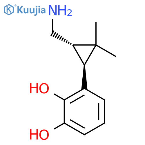 rac-3-(1R,3R)-3-(aminomethyl)-2,2-dimethylcyclopropylbenzene-1,2-diol structure