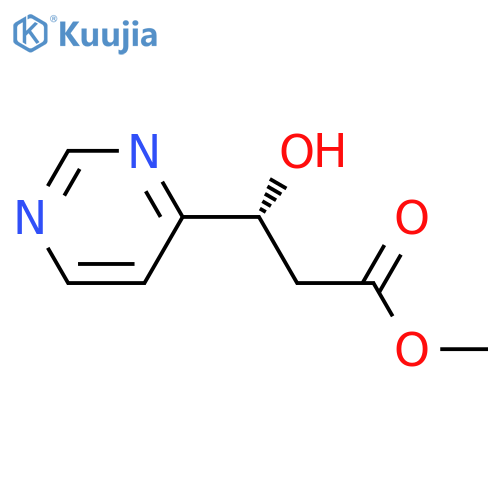 methyl (3R)-3-hydroxy-3-(pyrimidin-4-yl)propanoate structure