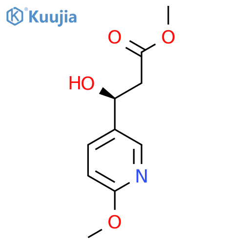 methyl (3S)-3-hydroxy-3-(6-methoxypyridin-3-yl)propanoate structure