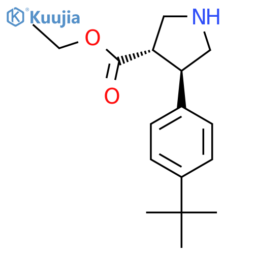 rac-ethyl (3R,4S)-4-(4-tert-butylphenyl)pyrrolidine-3-carboxylate structure